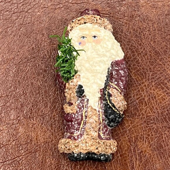 Vintage Enesco Santa Claus Pin By Linda Lindquist Baldwin 2 1/2" - Picture 3 of 6